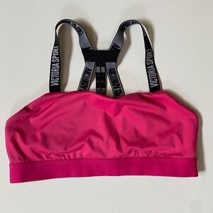 Victoria Sport Womens XL Hot Pink Logo Strap Racerback Sports Bra Active Top